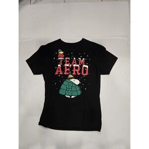 Aeropostale Peanuts Snoopy Team‎ Aero Graphic T-Shirt Black Men's Medium